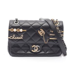 [Pre-owned] Chanel CHANEL Shoulder Bag Matelassé Clip Coco Combination Hardware AS2979 Black Lambskin (Sheepskin) Mini Matelassé Clip Coco Chain Shoulder Bag