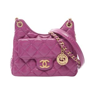 [Used] Chanel CHANEL Shoulder Bag Matelassé Small Hobo Bag AS4323 Purple Leather Matelassé Small Hobo Chain Shoulder Women's