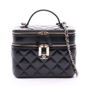 [Used] Chanel CHANEL Shoulder Bag Matelassé Vanity 2WAY AP2917 Black Other Matelassé Vanity 2-way Chain Shoulder Women's Used A