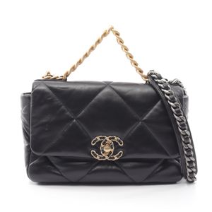 [Pre-owned] Chanel CHANEL Shoulder Bag 19 Dixneuf Matelassé Combination Hardware 2WAY AS1160 Black Lambskin (Sheepskin) CHANEL19 Matelassé Chain Shoulder Bag