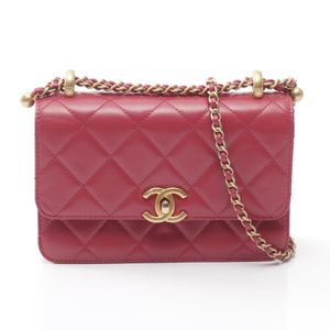 [Used] Chanel CHANEL Shoulder Bag Matelassé Small Flap AS2649 Pink Lambskin (Sheepskin) Matelassé Small Flap Chain Shoulder Bag