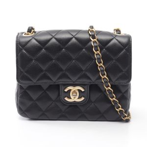 [Used] Chanel CHANEL Shoulder Bag Matelassé Black Lambskin (Sheepskin) Matelassé Small Flap Chain Shoulder Women's Used A