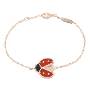 [Pre-owned] Van Cleef & Arpels Lucky Spring Open Wing Ladybug Bracelet VCARP7R100, Wrist size 15.5/17cm, 18K Pink Gold (K18PG)