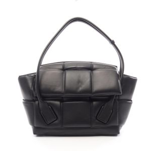 【中古】 ボッテガヴェネタ BOTTEGA VENETA トートバッグ アルコ マキシイントレチャート ラージ ブラック レザー ザ アルコトート ラージ レディース Used A