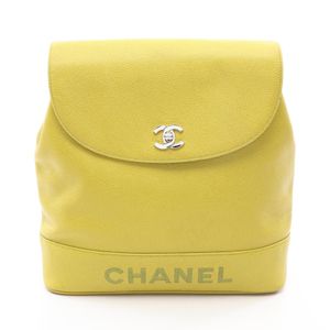 [Used] Chanel CHANEL Backpack, Coco Mark, Yellow, Caviar Skin (Grained Calf), Chain Backpack, Women's, Used B
