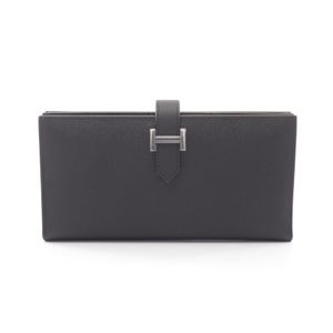 【มือสอง】 เฮอร์มีส HERMES กระเป๋าสตางค์ยาวพับสองทบ Bearn Soufflet สีดำ หนัง Bearn Soufflet สีดำ สำหรับสตรี สินค้าใหม่ยังไม่ได้ใช้งาน