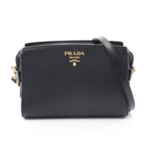 【二手】Prada PRADA 單肩包 SAFFIANO SOFT CALF 1BH104 黑色 Saffiano 皮革金屬 Logo 單肩包 女士二手 A