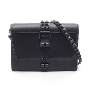 【二手】Prada PRADA CITY CALF + SAFFI Electra Studs 1BD120 黑色皮革鉚釘單肩包 女士二手 A
