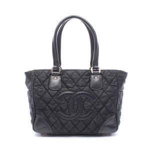 [Used] Chanel CHANEL Tote Bag Paris New York Line Black Nylon Leather Paris New York Line Tote Women's Used B
