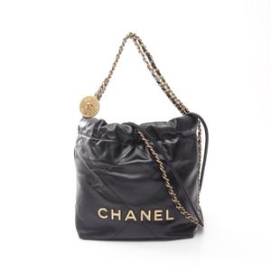 [Used] Chanel CHANEL Shoulder Bag CHANEL 22 Mini AS3980 Black Leather CHANEL22 Matelassé Mini Chain Shoulder Women's Used A