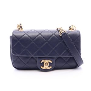 【二手】Chanel 香奈儿 单肩包/斜挎包 Matelassé AS2210 海军蓝 羊皮 小号翻盖链条包 女士 Used A