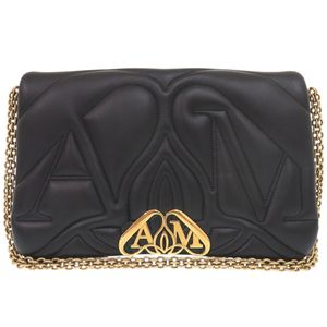 近全新 Alexander McQueen The Seal 黑色皮革鏈條單肩包 1142 [二手] Alexander McQueen