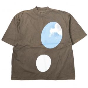 KANYE WEST x Cactus Plant Flea Market カニエ・ウェスト カクタスプラントフリーマーケット 別注 CPFM for JIK I T-shirt 発砲プリント モックネックTシャツ Free BROWN 半袖 トップス【中古】【KANYE WEST × Cactus Plant Flea Market】