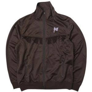 Needles x City Lights：甜甜圈 25SS 特別訂製 日本製造運動外套 - 聚酯纖維光滑 QV1900 L 棕色流蘇外套 [全新庫存] [二手] [Needles × City Lights：甜甜圈]