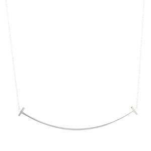 【二手】蒂芙尼 (Tiffany & Co.) 項鍊，T字Smile吊墜，大號，18K白K金