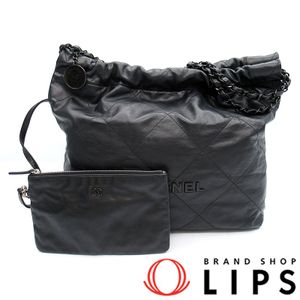 Chanel 22 Medium Bag, So Black AS3261, Calfskin, Women's Shoulder Bag

Black [Used]