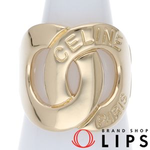Celine Logo Circle Ring (Size #16) (Width: 0.6-1.1cm) K18YG, Polished, Excellent Condition [Pre-owned]