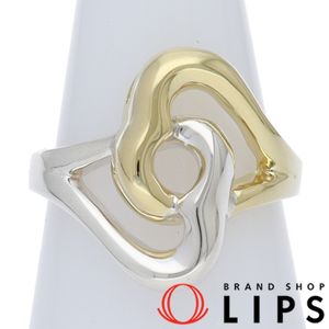 Tiffany & Co. Double Open Heart Ring (#11) (#14, Width: approx. 0.2-1.8cm) SV925/K18YG, Polished, Excellent Condition [Pre-owned]