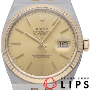 Rolex Datejust Men's Watch Oysterquartz 17013(8) Box, Warranty Card, K18YG/SS, Champagne Color Finish, 1985, Excellent Condition [Used]