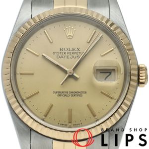 Rolex Datejust Men's Watch 16233(R) K18YG/SS Men's Watch Champagne Color Finish 1988 Excellent Condition [Used]