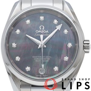 Omega Seamaster Aqua Terra 150M Co-Axial 38.5mm 11P Diamond Mother-of-Pearl Chronometer 231.10.39.21.57.001 Box Warranty Stainless Steel Men's Watch Black Mother-of-Pearl Polished Excellent Condition [Used]