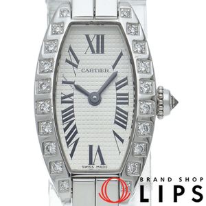 Cartier Mini Lanieres Tonneau Watch with Diamond Bezel, WJ2004W3, Box, 18K White Gold, Ladies' Watch, Refurbished, Excellent Condition [Pre-owned]