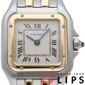 Cartier Panthère SM Watch, Two-Tone, 2-Row, W25029B6, 18K Yellow Gold/Stainless Steel, Women's Watch, White, Polished, Excellent Condition [Pre-owned]