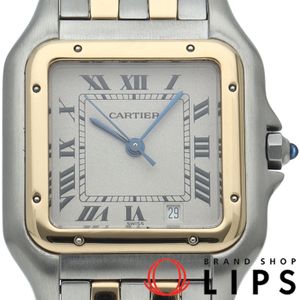 Cartier Panthère MM Watch, Two-Tone, 2-Row, W25028B6, 18K Yellow Gold/Stainless Steel, Women's Watch, White, Polished, Excellent Condition [Pre-owned]