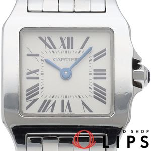 Cartier Santos Demoiselle SM Watch W25064Z5, Warranty Card Included, Stainless Steel, Ladies' Watch, White, Polished, Excellent Condition [Pre-owned]