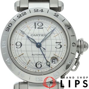Cartier Pasha C Meridian GMT Watch W31029M7 SS Men's Watch Silver Polished Excellent Condition [Pre-owned]