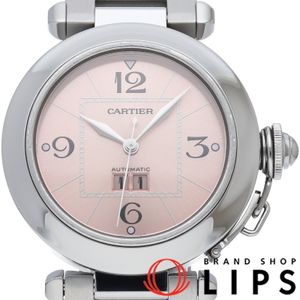 Cartier Pasha C Big Date Watch W31058M7, Box, Warranty, Stainless Steel, Men's Watch, Pink, Polished, Excellent Condition [Pre-owned]