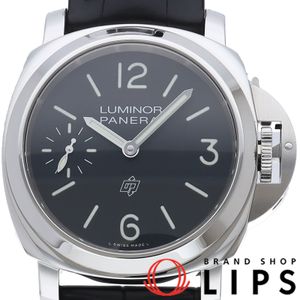 Panerai Luminor Logo 44mm PAM01084 Men's Watch, Black, Box, Warranty, Stainless Steel/Leather Band, Polished, Excellent Condition [Pre-owned]