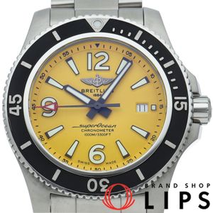 Breitling Superocean Automatic 44 A17367/A17367021I1A1, Stainless Steel, Men's Watch, Yellow, Polished, Excellent Condition, Box, Warranty Card Included. [Used]