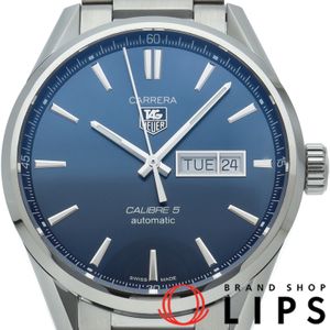 TAG Heuer Carrera Calibre 5 Day-Date WAR201E.BA0723, Blue, Stainless Steel, Men's Watch, Box, Warranty , Polished, Excellent Condition [Pre-owned]