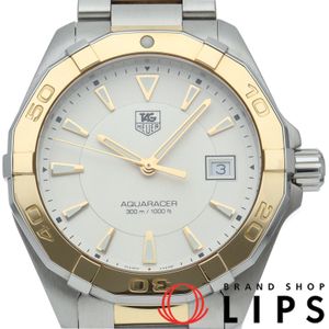 TAG Heuer Aquaracer 300M Watch WAY1151.BD0912 with Warranty, 18K Yellow Gold/Stainless Steel, Men's Watch, Silver, Polished, Excellent Condition [Used]