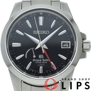 Seiko Grand Seiko GMT Spring Drive 39.4mm Grand Seiko Spring Drive SBGE013/9R66-0AE0 Box Warranty Stainless Steel Men's Watch Black Polished Excellent Condition [Used]