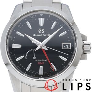 Seiko Grand Grand Seiko Spring Drive GMT 39.4mm Heritage Collection SBGE213/9R66-0AE0 Stainless Steel Men's Watch, Black, Polished, Excellent Condition (Used)