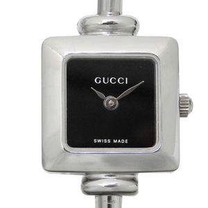 นาฬิกาข้อมือ กุชชี่ (GUCCI) รุ่น 1900L สแตนเลสสตีล ระบบควอตซ์ นาฬิกาข้อมือแบบอนาล็อก หน้าปัดสีดำ สำหรับสตรี [สินค้ามือสอง]
