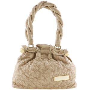หลุยส์ วิตตอง LOUIS VUITTON กระเป๋าโท้ท Stratus PM Monogram Olympe M95419 หนังแกะ สี Ecru ปี 2007 สีเบจ RC0037 สะพายไหล่, ถือ, A5 กระดุมสแน็ค Stratus PM สำหรับสตรี【มือสอง】