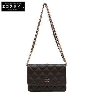 Chanel 샤넬 21년 30번대 AP1649 블랙 캐비어 골드 하드웨어 미니 체인 월렛 [중고]