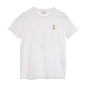 【中古】 メゾンキツネ MAISON KITSUNE 半袖Tシャツ スタンディング フォックス ホワイト コットン Tシャツ ユニセックス Used A