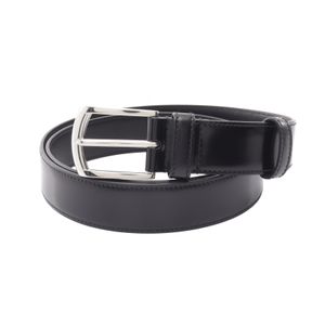【二手】Prada PRADA 皮帶 銀色五金 2CC675 黑色皮革 男士皮帶 二手 A