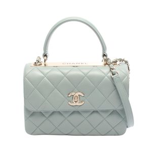 [Pre-owned] Chanel CHANEL Shoulder Bag Trendy CC Shoulder Bag Small top Handle Flap 2WAY A92236 Sage Green Leather Trendy CC top Handle 2-way Chain Shoulder