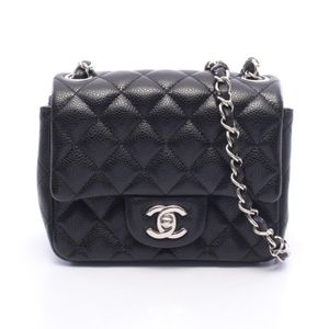 [Used] Chanel CHANEL Shoulder Bag Mini Matelassé Black Caviar Skin (Grained Calf) Mini Matelassé Chain Shoulder Women's Used A