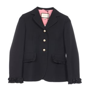 【二手】Gucci 訂製夾克，仿珍珠，荷葉邊，羊毛，真絲，女士，二手 A