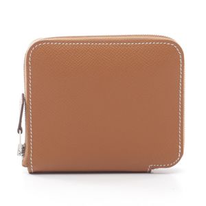 【中古】 エルメス HERMES ラウンド財布 アザップコンパクト シルクイン ゴールド ゴールド その他 アザップシルクイン コンパクト ゴールド レディース Used A
