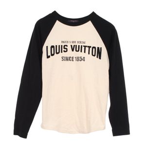 【中古】 ルイ・ヴィトン LOUIS VUITTON 長袖Tシャツ ロゴ ラグランスリーブ RW251WW RYH FSTB05 アイボリー コットン 長袖Tシャツ レディース Used A