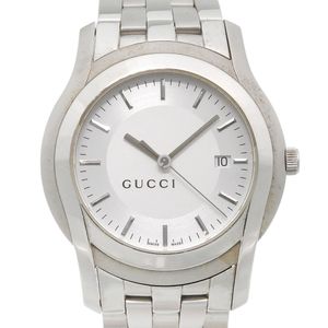 Gucci G-Class 5500XL Stainless Steel Quartz Analog Watch with Silver Dial, Men's [Used]