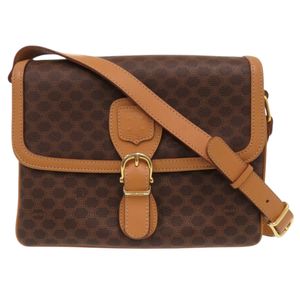 Celine Macadam Vintage M16 2 PVC Coated Canvas Braun Shoulder Bag 1456 [Used] CELINE