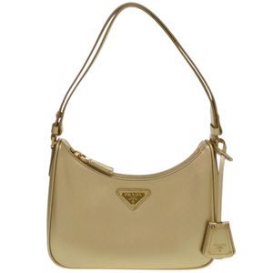 Prada 肩背包 1BC204 Saffiano 皮革金肩包 0388 [二手] PRADA